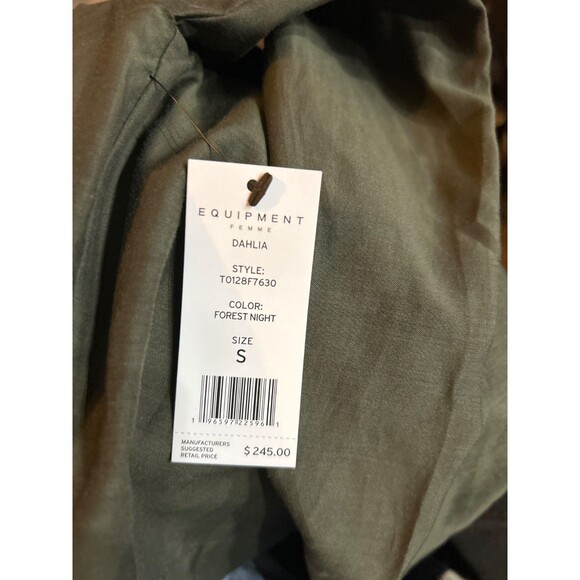 Equipment Femme Women’s Dahlia Crop Cotton Blend Button Up Shirt size S NWT - Picture 7 of 10